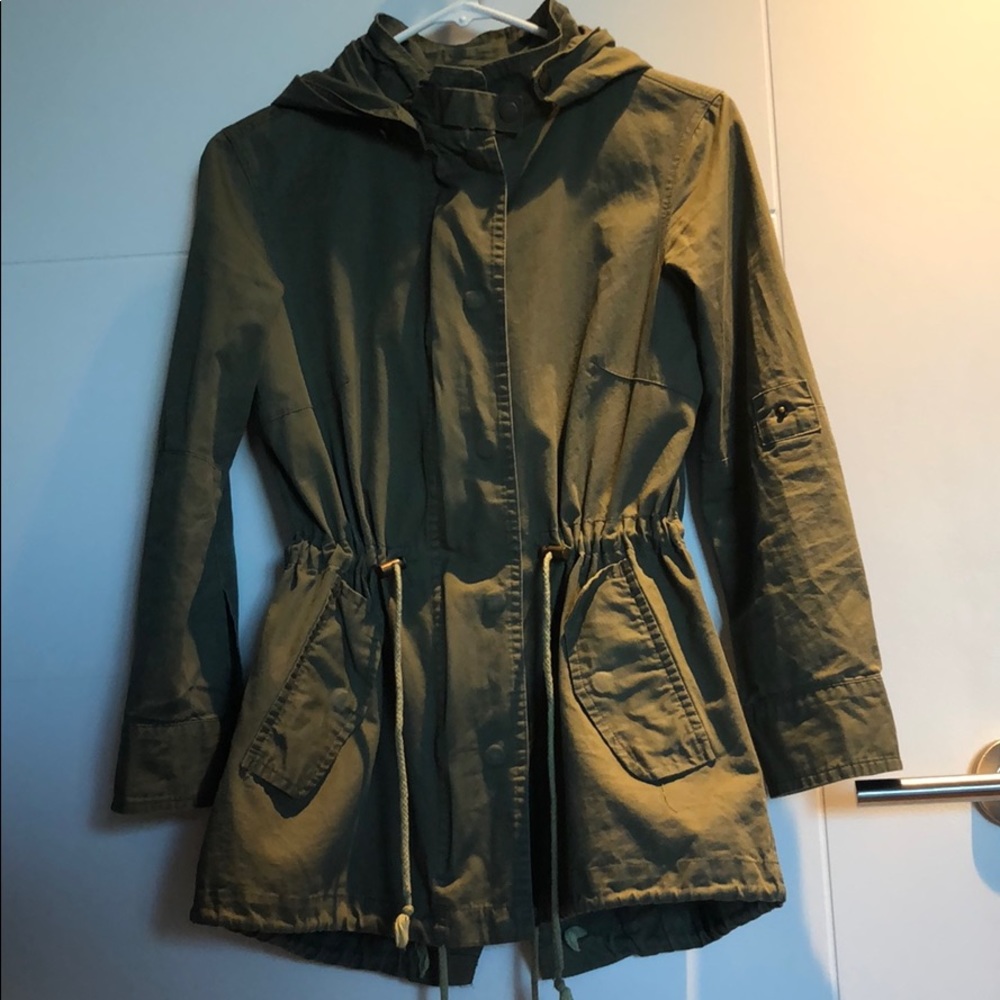 S Army green military jacket
